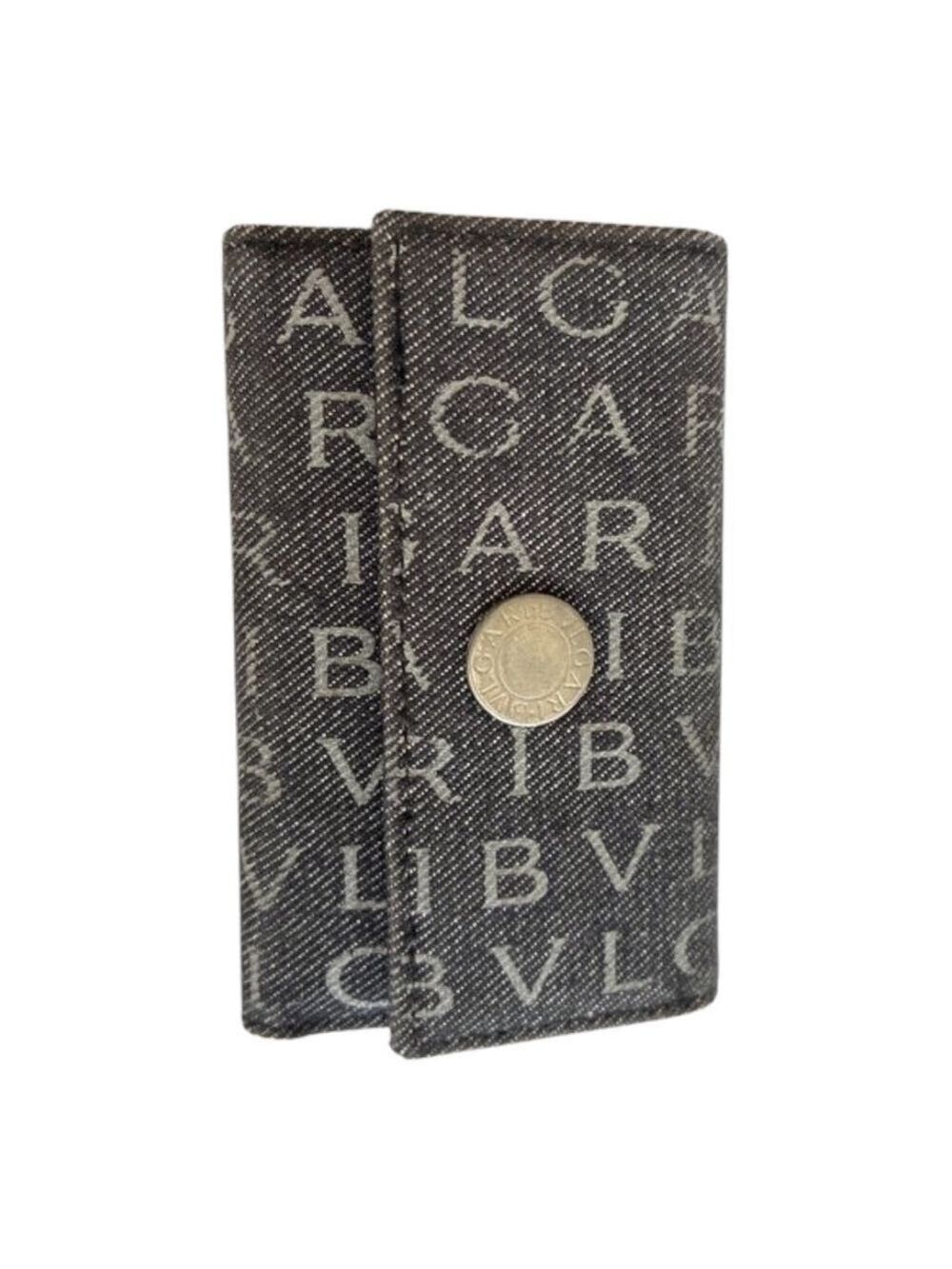 Bvlgari Vintage Logo Canvas Key Holder One Size